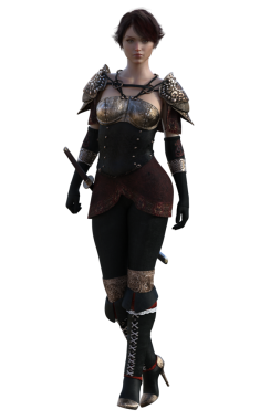 Ortaçağ zırhlı kadın.