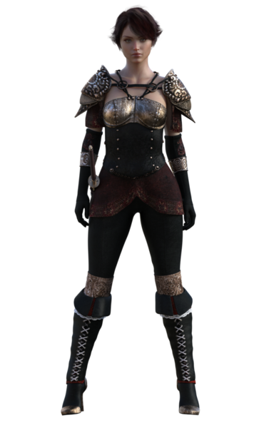 Ortaçağ zırhlı kadın.