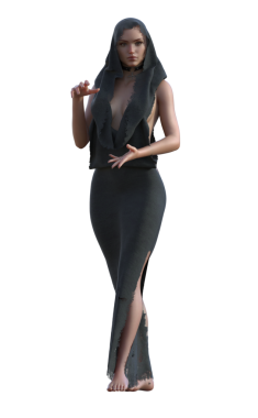 Eski püskü elbiseli cadı.