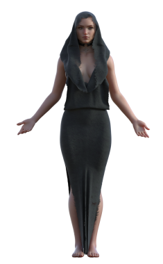 Eski püskü elbiseli cadı.