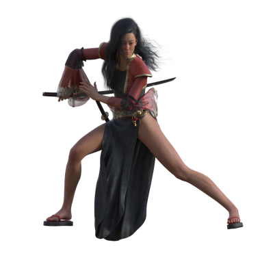 Asyalı Katana savaşçısı