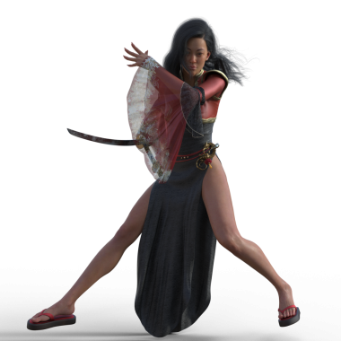 Asyalı Katana savaşçısı