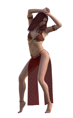 Kırmızılı egzotik dansçı