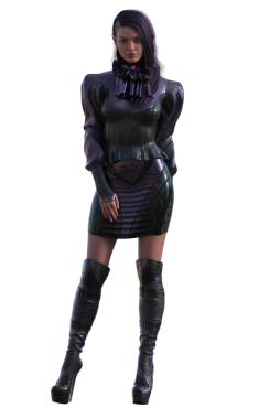 Deri elbiseli modern bayan karakter.