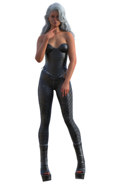 Deri korseli modern bayan.