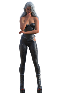 Deri korseli modern bayan.