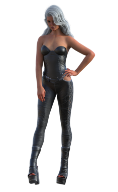 Deri korseli modern bayan.