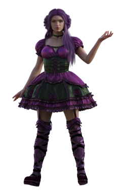 Mor elbiseli gotik lolita