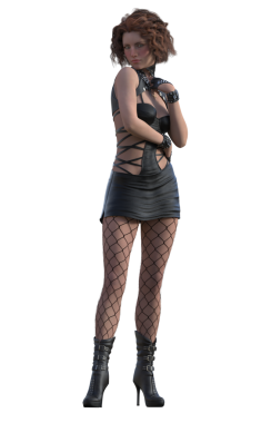 deri elbiseli kadın