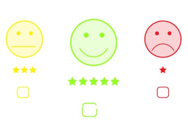 Kullanıcılar hizmet deneyimini çevrimiçi uygulama kavramında derecelendirirler: Müşteri memnuniyeti anketi hizmeti kullandıktan sonra.