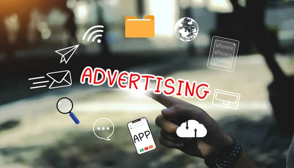 Digital Marketing Concept : Online Advertising Website and Social Media Advertising