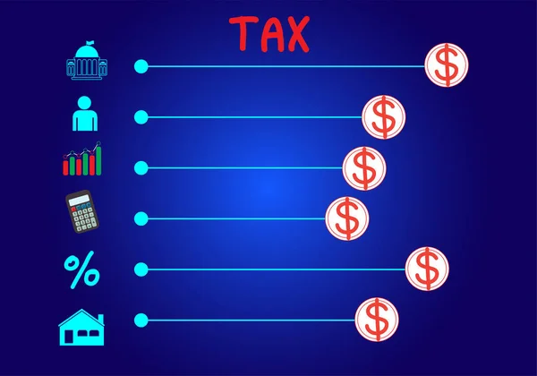 Conceito Impostos Pagos Por Indivíduos Corporações Como Iva Imposto Renda —  Vetores de Stock