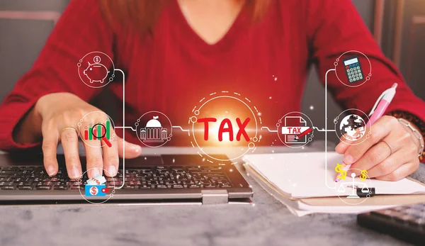 Konzept Der Von Einzelpersonen Und Körperschaften Bezahlten Steuern Wie Mehrwertsteuer — Stockfoto