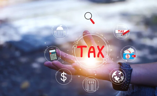 Vat 所得税 資産税などの個人や企業が支払う税金の概念データ分析 書類作成 財務調査 あなたのビジネスの背景 — ストック写真