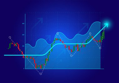 İş analitiği ve finans kavramı, Tasarruf ve yatırım sektöründeki büyümeyi artırma planları ve olumlu büyüme göstergelerinde artış.