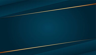 Parlayan altın çizgili elementlere sahip modern lüks arka plan. Zarif mavi gradyan arkaplanda güzel geometrik şekiller. tasarım için vektör