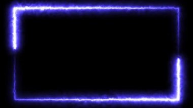 Sunum için soyut canlandırılmış ışık Neon etkisi dikdörtgen çerçeve döngüsü arkaplanı