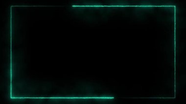 Abstract animated light Neon effect rectangle frame Loop background for presentation