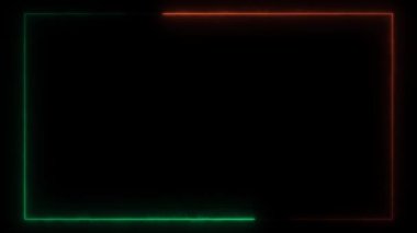 Abstract animated light Neon effect rectangle frame Loop background for presentation