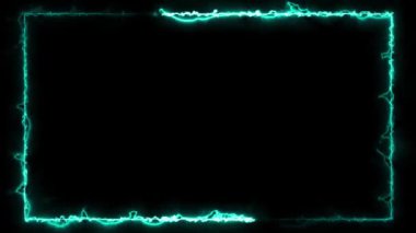 Abstract animated light Neon effect rectangle frame Loop background for presentation