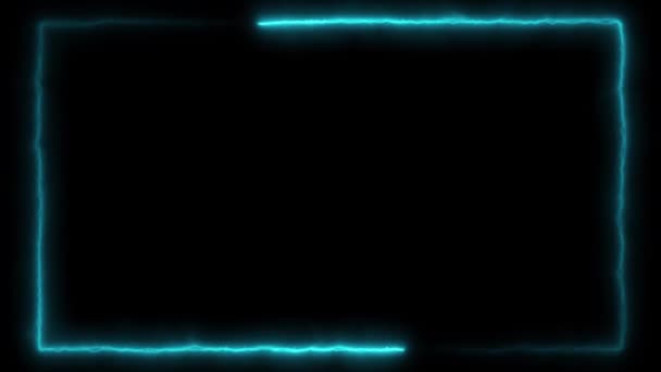 Abstract Animated Light Neon Effect Rectangle Frame Loop Background Presentation — Stok video