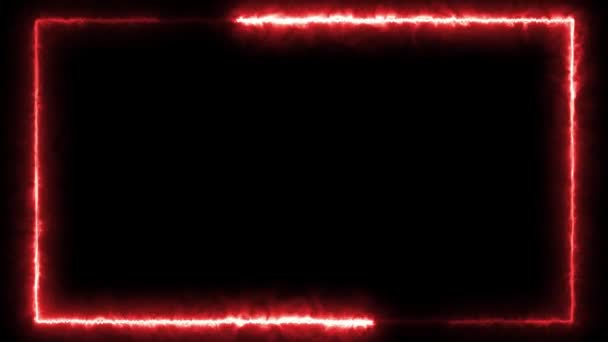 Абстрактный Анимационный Свет Неоновый Эффект Прямоугольная Рамка Фон Представления — стоковое видео