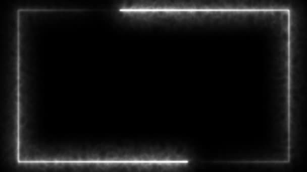 Abstract Geanimeerd Licht Neon Effect Rechthoek Frame Loop Achtergrond Voor — Stockvideo