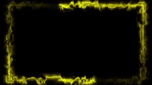 Abstraktes Animiertes Licht Neon Effekt Rechteck Rahmen Schleifenhintergrund Zur Präsentation — Stockvideo