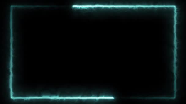 Streszczenie Animowane Światło Neon Efekt Prostokąt Ramka Pętla Tło Dla — Wideo stockowe