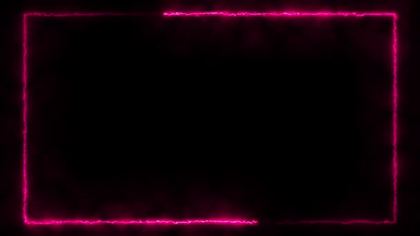 Abstract Animated Light Neon Effect Rectangle Frame Loop Background Presentation — Stockvideo