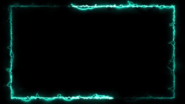 Abstract Animated Light Neon Effect Rectangle Frame Loop Background Presentation — Video Stock