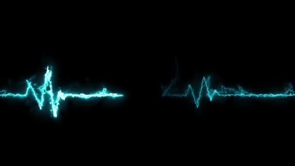 Neon Effect Heartbeat Line Seamless Looping Video Black Background — Stock videók