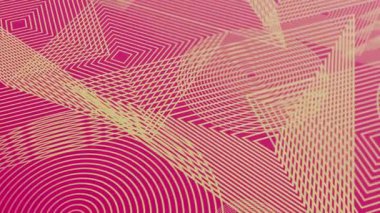 animated abstract pattern with geometric elements in pink-gold tones gradient background
