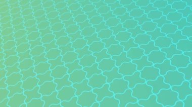 animated abstract pattern with geometric elements in blue-green tones gradient background