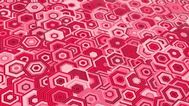 animated abstract pattern with geometric elements in pink tones gradient background