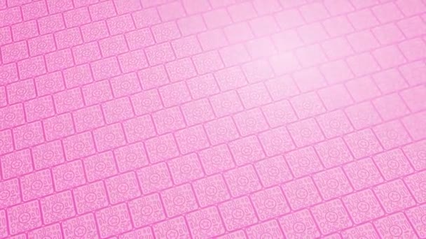 Animated Abstract Pattern Geometric Elements Pink Tones Gradient Background — Stockvideo