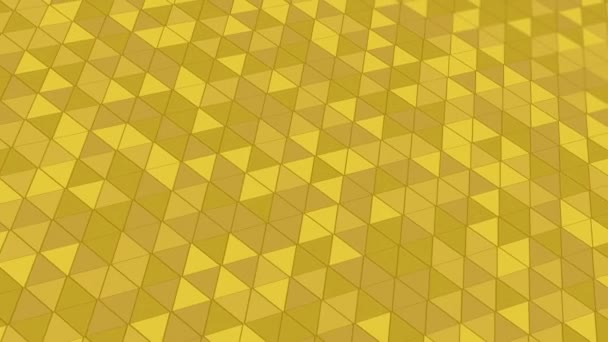 Ένα Αφηρημένο Μοτίβο Κινούμενο Γεωμετρικά Στοιχεία Χρυσούς Κίτρινους Τόνους Επίπεδο — Αρχείο Βίντεο