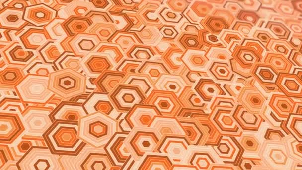 Анимированный Абстрактный Шаблон Геометрическими Элементами Градиентном Фоне Оранжевых Тонов — стоковое видео