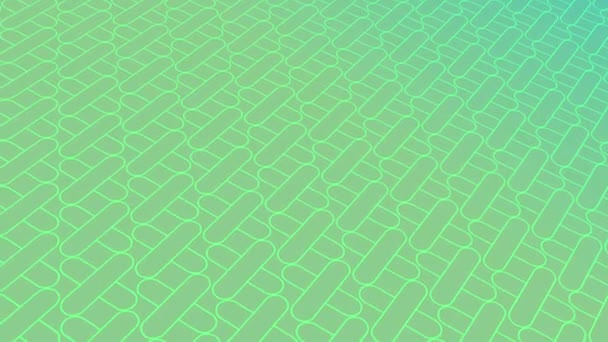青緑色のトーンのグラデーションの背景に幾何学的要素を持つアニメーション抽象パターン — ストック動画