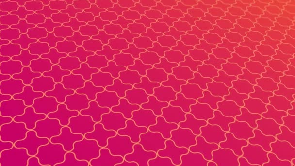 Animated Abstract Pattern Geometric Elements Pink Gold Tones Gradient Background — Stock Video
