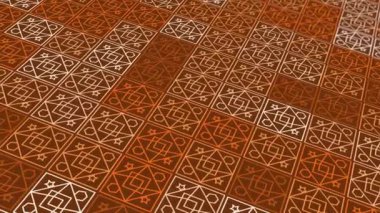 animated abstract pattern with geometric elements in orange tones gradient background