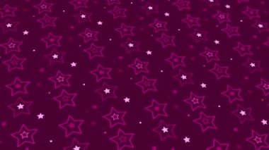 Animated abstract pattern with star geometric elements. pink gradient background