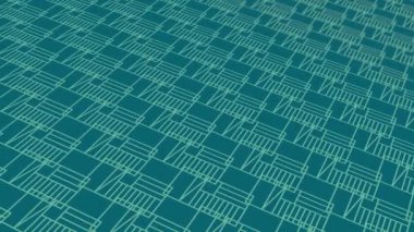 Animated abstract pattern with geometric elements in green tones. gradient background