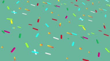 Animated abstract pattern with geometric elements as ice cream flakes. multicolored gradient background