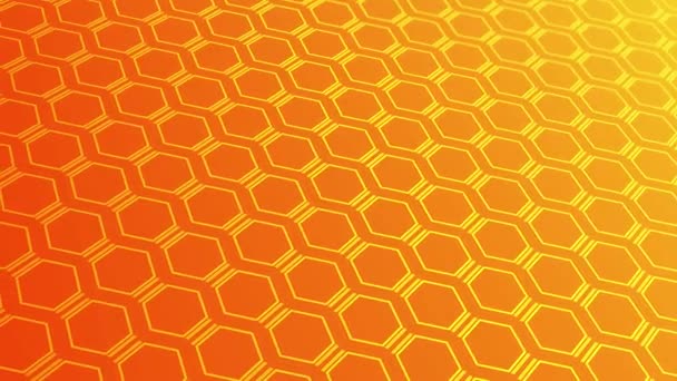 Animated Abstract Pattern Geometric Elements Orange Yellow Tones Gradient Background — Stockvideo
