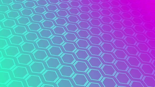 Animated Abstract Pattern Geometric Elements Blue Purple Gradient Background — Stock Video