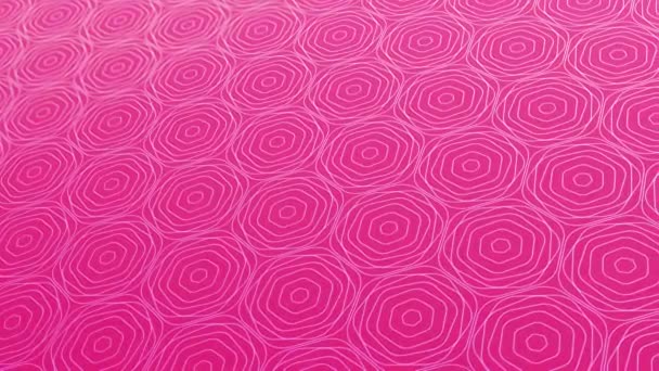 バラの形をした幾何学的な要素を持つアニメーション抽象的なパターン ピンクのグラデーションの背景 — ストック動画