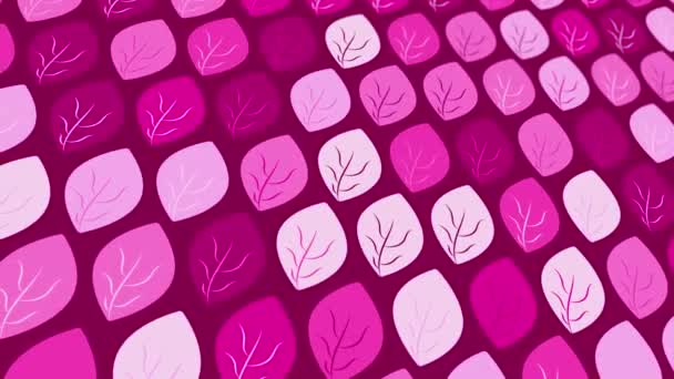 Abstract Pattern Animated Geometric Elements Form Leaves Pink Gradient Background — Video Stock