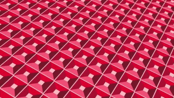 Animated Abstract Pattern Geometric Elements Red Tones Gradient Background — Stockvideo