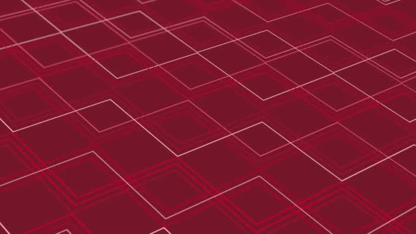 Анимированный Абстрактный Шаблон Геометрическими Элементами Красных Тонах Градиентного Фона — стоковое видео